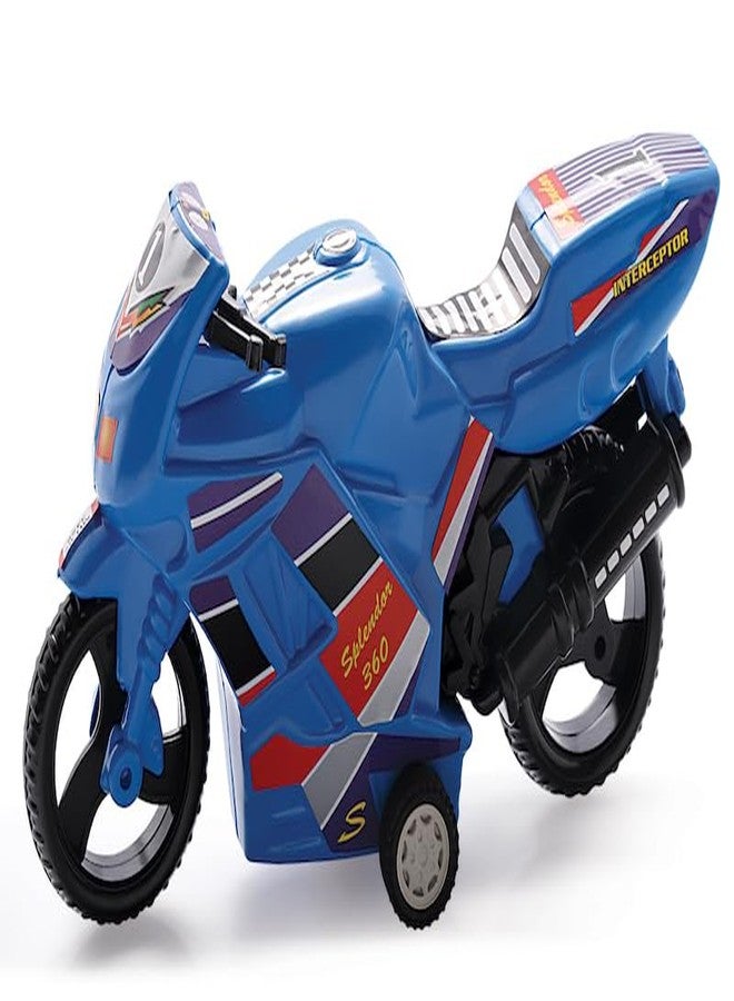 Toy Vibes Plastic Splendor Bike Motorcycle Vehicle Toy for Kids and Toddlers, Stylish and Attractive Plastic Bike Toy for Kids (Blue) (Pack of 2) - Image 2